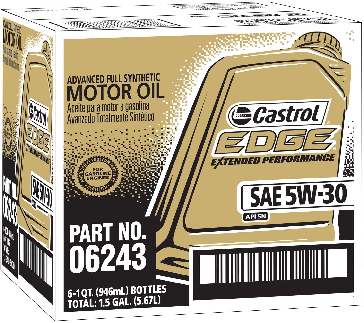 Castrol EDGE Extended Performance 5W-30 Full Synthetic Motor Oil, 5 Quarts