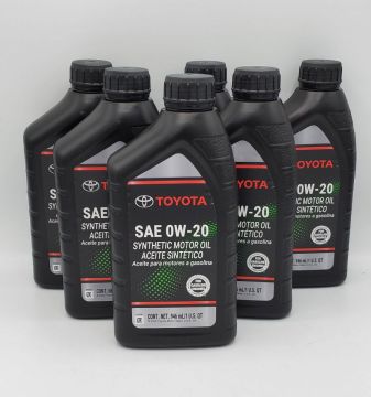 Toyota SAE 0W-20 Synthetic Motor Oil Quart Bottles