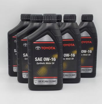 Toyota SAE 0W-16 Synthetic Motor Oil (6 Quarts)