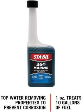 STA-BIL 22241 360 Marine Ethanol Treatment and Fuel Stabilizer 10oz Bottles (12 Pack)