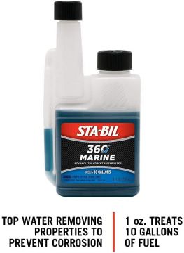 STA-BIL 22239 360 Marine Ethanol Treatment and Fuel Stabilizer 8oz Bottles (12 Pack)