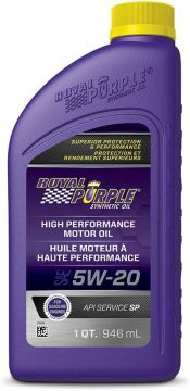 Royal Purple 06520 High Performance Premium Synthetic Motor Oil 5W-20 6-Quarts