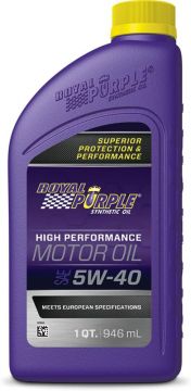 Royal Purple 06540 High Performance Premium Synthetic Motor Oil 5W-40 6-Quarts