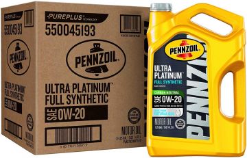 Pennzoil Ultra Platinum Full Synthetic 0W-20 Motor Oil 5 Quart Jug