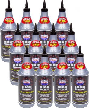 Lucas Oil High Mileage Oil Stabilizer Quart Bottle (12 Pack)