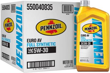 Pennzoil Euro AV SAE 5W-30 Full Synthetic Motor Oil Quart Bottles