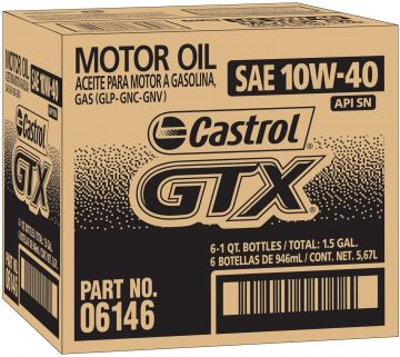 Castrol GTX 10W-40 Conventional Motor Oil, 5 Quarts