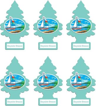 Little Trees Car Air Freshner Bayside Breeze - 6 Pack