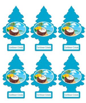 Little Trees Car Air Freshner Caribbean Coolata - 6 Pack