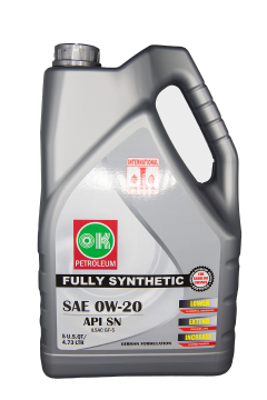 OK Petroleum Full Synthetic Engine Motor Oil 0W-20 - 4x 5 Quarts