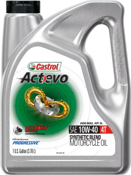 Castrol 10W40 Actevo X-tra 4T Motorcycle Oil (1 Gallon)