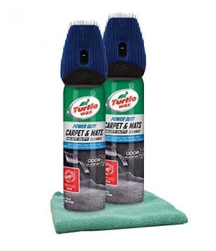 Turtle Wax Power Out! Carpet & Mats Cleaner 18oz Bundle with Microfiber Cloth