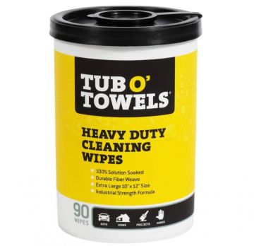 Tub O Towels TW90 Heavy-Duty 10" x 12" Size Multi-Surface Cleaning Wipes (90 Count)