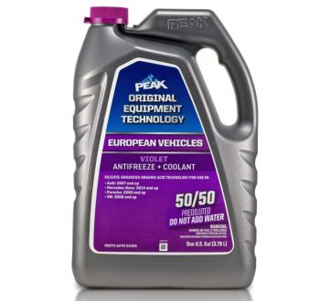 PEAK OET Extended Life Violet 50/50 Prediluted Antifreeze/Coolant for European Vehicles Gallon Jug